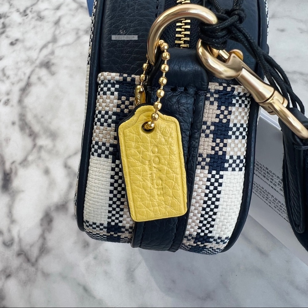 Coach Plaid Mini Dempsey Camera Bag In Signature Jacquard With Coach Patch - Picture 4 of 10